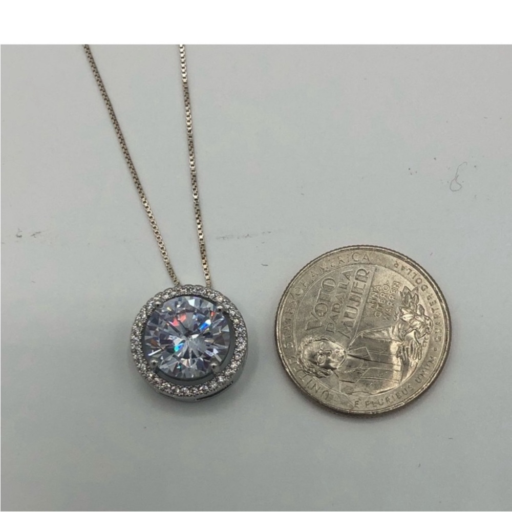 14k 3ct Solitaire Pendant - Picture 10 of 15